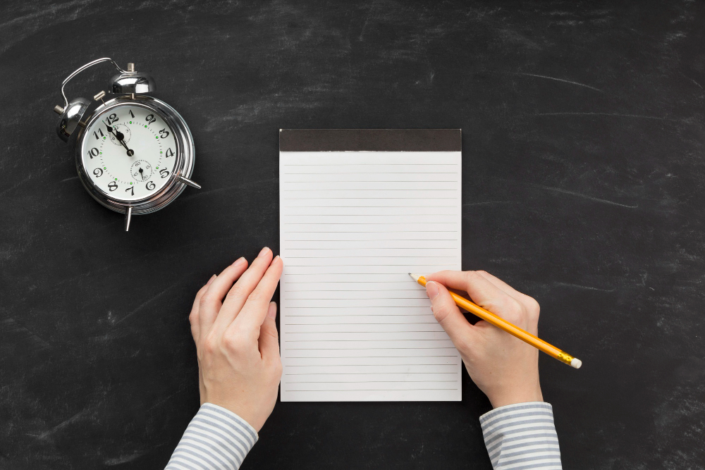 notepad-hands-and-clock